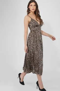 Tanya Strappy Satin Midi Dress