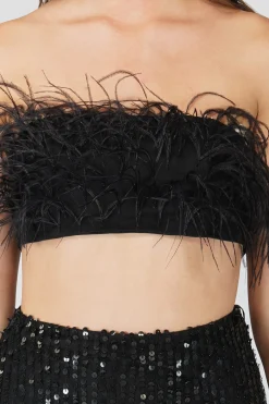 Xara Black Feather Top